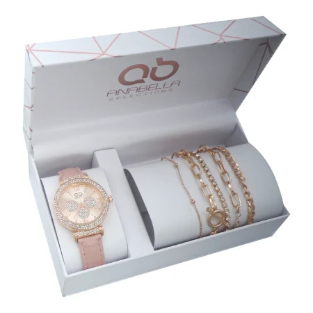Crocus, poklon set, ručni sat i narukvica, roze ( 505026 )