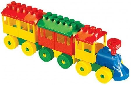 Dečija igračka kocke za slaganje - Vozić 2 vagona 32x6x10cm ( 036704 )