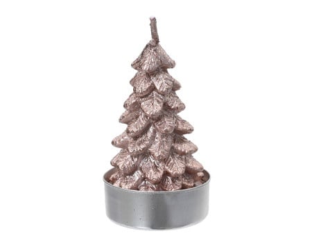 Dekordom novogodišnja dekoracija - candle paraffin tree 9cm 740976 - blush pink - kmg ( 043392 )-1