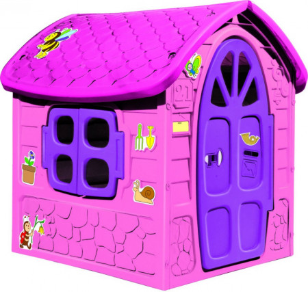 Dohany Roze Velika Kućica za decu 111x120x113cm sa ružičastim krovom ( 502788 )