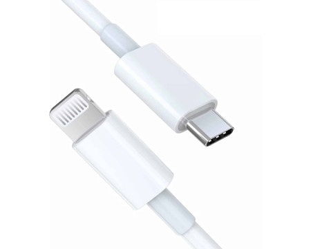 E-green 3.1 USB tip C na iPhone Lighting 5,6,7 2.4 A, 2m beli   Kabl -1