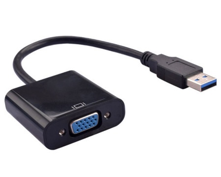 E-green Adapter USB 3.0 (M) - VGA (F) crni