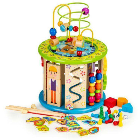 Eco toys drvena edukativna kocka sa igračkama ( HM179520 )