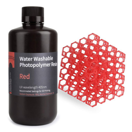 Elegoo water washable resin 1000g clear red ( 054047 ) - Img 1