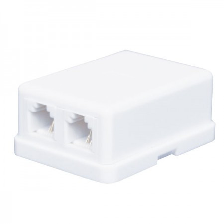 Elit+ nazidna razvodna kutija za tel.kabl 2 utičnice 6p/4c samolepiva bela ( EL9026 ) - Img 1