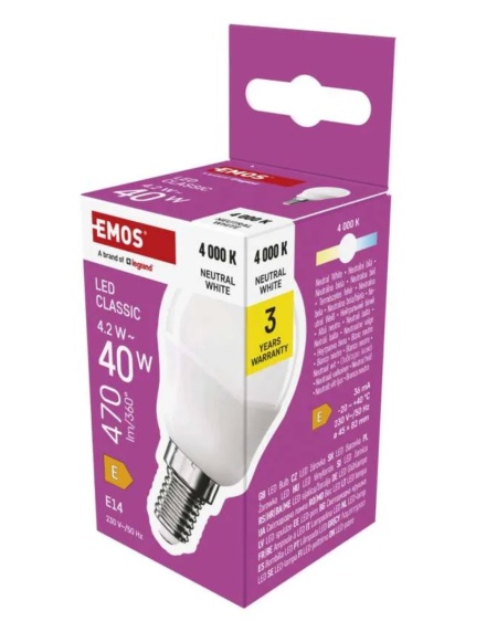 Emos zq1e24 Led sijalica classic mini globe 4,2w(40w) 470lm e14 cw ( 3578 )