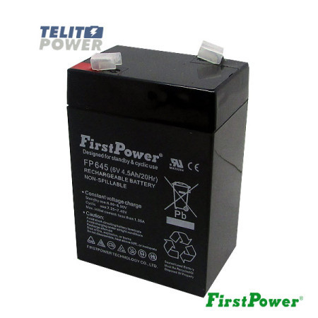 FirstPower 6V 4.5Ah FP645 terminal T1 ( 0347 ) - Img 1