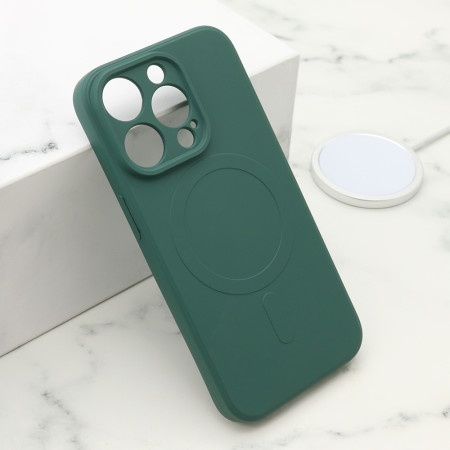 Futrola velvet touch magsafe za iphone 14 pro (6.1) tamno zelena ( F119937 )