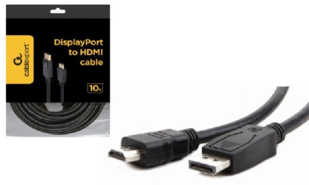 Gembird CC-DP-HDMI-10M DisplayPort na HDMI digital interface kabl 10m