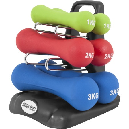 Gorilla Sports Set neopren bučica sa stalkom (12 kg) ( 100648-00013-0017 )