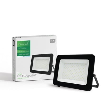 Green tech led reflektor 100w 6500k 8500lm ip65 crni ( ALX-100BK )