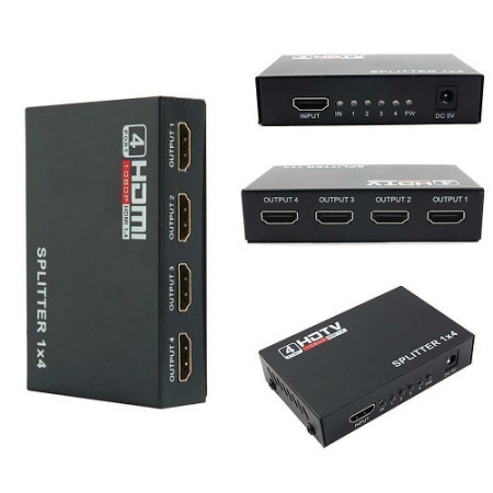 HDMI spliter 1/4 1080P 3D V1.4 aktivni ( 55-002 ) - Img 1