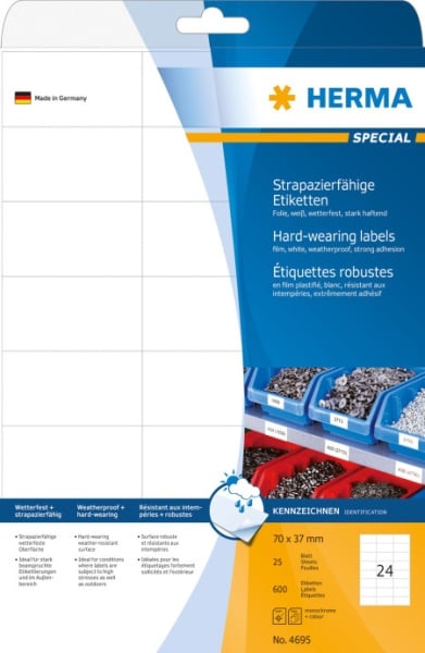 Herma Etikete nepoderive 70x37,4 A4/24 1/25 bela ( 02H4695 )