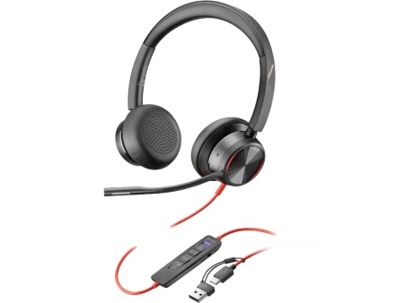 HP Poly Blackwire 8225 Stereo MS Teams Cert USB-C Headset +USB-C/A Adapter/8X225AA/crni Slušalice  ( 8X225AA ) -1