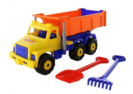 Igračka šareni kamion - kiper sa lopatom i grabuljom  80x33x30  ( 005557/1 )-1