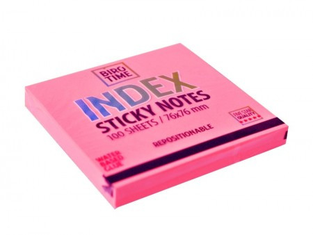 Index, blokčić, samolepljivi, 76 x 76 mm, 100 lista, neon roze ( 490121 ) - Img 1
