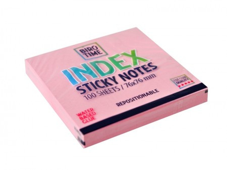 Index, blokčić, samolepljivi, 76 x 76 mm, 100 lista, pastel roze ( 490111 ) - Img 1
