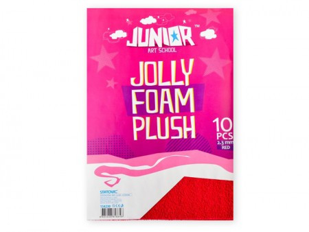 Jolly plush foam, eva pena pliš, crvena, A4, 10K ( 134230 )