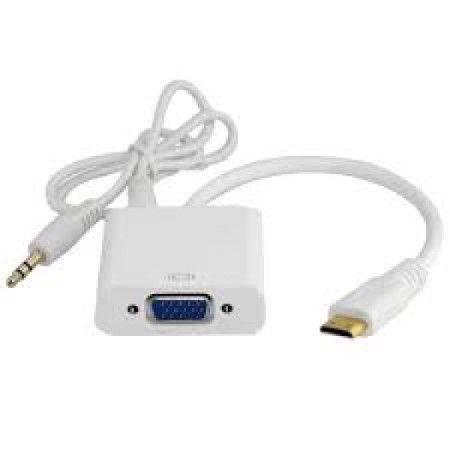 JWD Adapter JWD HDMI-VGA M/F audio White - Img 1