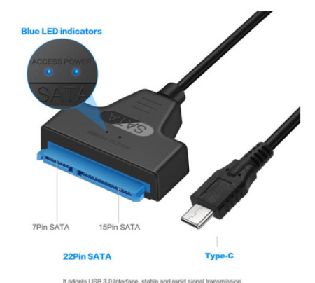 Kabli USB C na sata 22 pin napojni NKC-K022