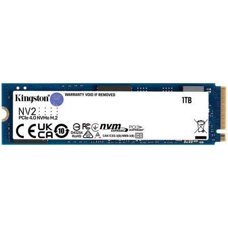Kingston 2TB NV2 M.2 2280 PCIe 4.0 NVMe SSD, up to 3,500MBs read, 2,800MBs write, EAN: 740617329971 ( SNV2S2000G )  - Img 1