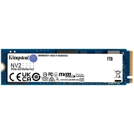 Kingston 2TB NV2 M.2 2280 PCIe 4.0 NVMe SSD, up to 3,500MBs read, 2,800MBs write, EAN: 740617329971 ( SNV2S2000G ) - Img 1