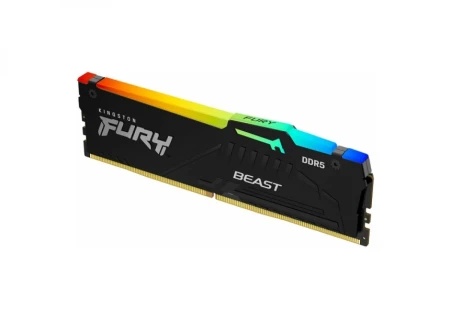 Kingston DDR5 32GB 5200MHz fury beast RGB Non-ECC UDIMM, CL40 1.25V, 288-Pin 2Rx8, w/RGB heatsink memorija ( KF552C40BBA-32 )