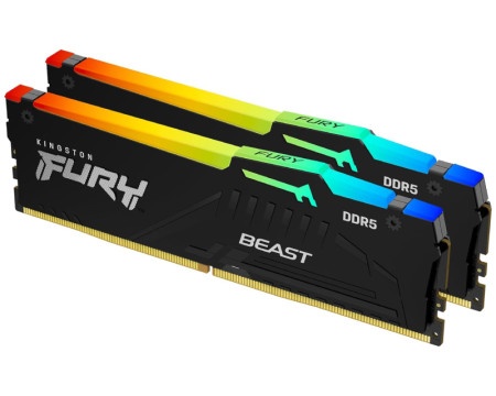 Kingston DIMM DDR5 32GB (2x16GB kit) 6400MT/s KF564C32BBEAK2-32 FURY Beast Black RGB EXPO