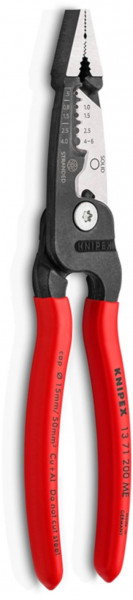 Knipex kombinovana električarska klešta za skidanje izolacije 200mm sa gumiranim ručkama ( 13 71 200 ME )