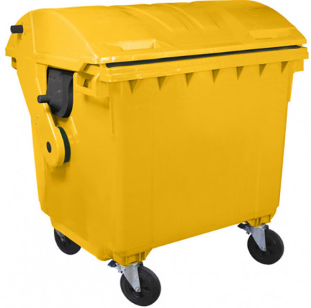 Kontejner za otpatke 1100 litara - Polukružni poklopac - Žuta boja