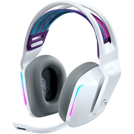 Logitech g733 lightspeed wireless rgb gaming headset - white ( 981-000883 ) -1