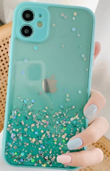 MCTK6-IPHONE 13 Furtrola 3D Sparkling star silicone Turquoise