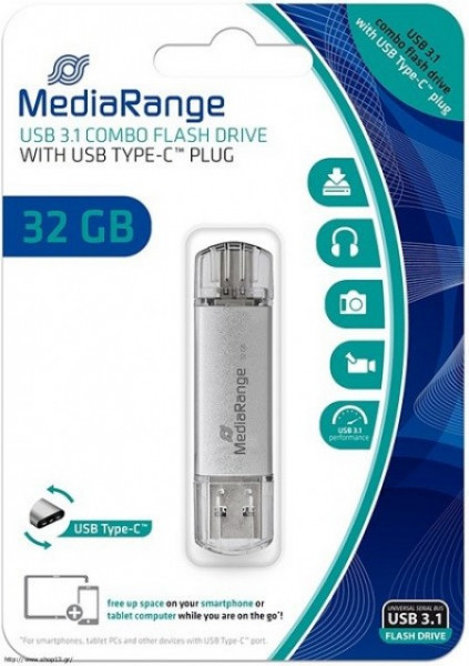 Mediarange 32GB/3.0/COMBO SA USB TYPE-C PLUG/MR936 USB flasf memorija ( UFMR936/Z ) - Img 1