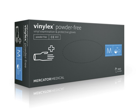 Mercator medical examination gloves vinyl vinylex powder free veličina s ( rd200180s )