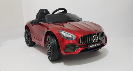 Mercedes GT AMG Licencirani auto na akumulator sa kožnim sedištem i mekim gumama - Crveni - Img 1
