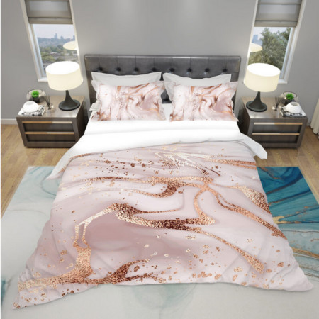 Mey home posteljina sa bronzanim detaljima 3d 200x220cm roze ( 3D-1261 )