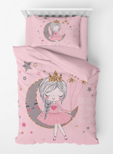 Mey home posteljina sa motivom devojčica i mesec 3d 160x220cm roze ( 3D-1242T )