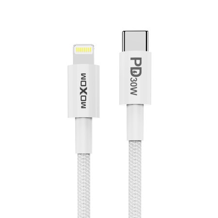 Moxom Usb data kabal mx-cb136 pd 30w type-c na lightning 1m beli ( U2076 )