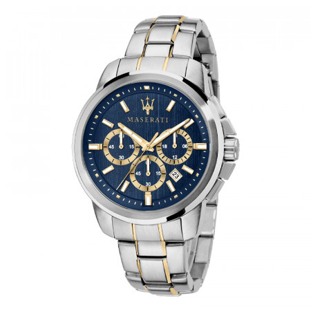 Muški maserati successo chronogarph plavi srebrni sportski ručni sat sa bikolor metalnom narukvicom ( r8873621016 ) - Img 1