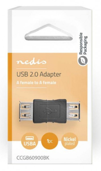 Nedis CCGB60900BK žensko--ženski USB-A adapter - Img 1