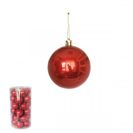 Novogodišnje ukrasne kugle 5cm - pakovanje 30 komada - Crvene ( 170525 ) - Img 1