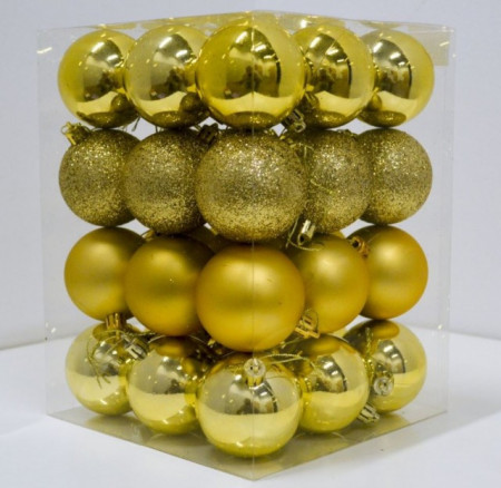 Novogodišnji set ukrasnih kuglica 36kom - Zlatni ( 19002 ) - Img 1