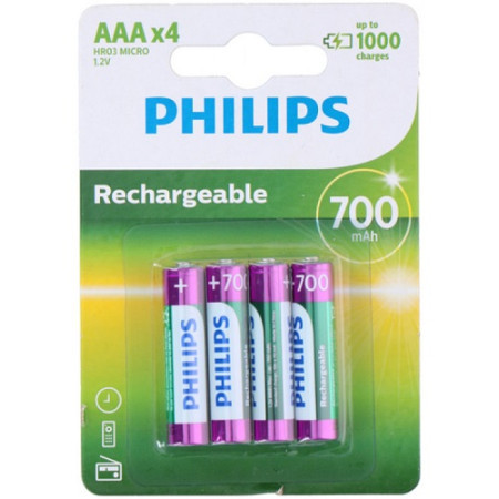 Philips baterija AAA NiMH 1.2V 700mAh (1/4) ( 62902 ) - Img 1