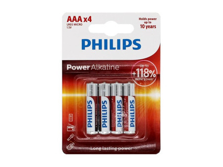 Philips baterija, alkalna, LR03 AAA, , 4K ( 496461 ) - Img 1