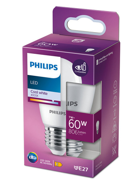 Philips sijalica ( PS781 ) LED 7W (60W) P48 E27 4000K CW FR ND 1SRT4 ( PS781 )