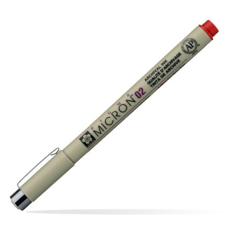 Pigma Micron 02, liner, red, 19, 0.3mm ( 672031 ) - Img 1