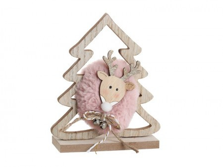 Pinky, novogodišnja dekoracija, drvena, jelka, 16cm ( 751612 ) - Img 1