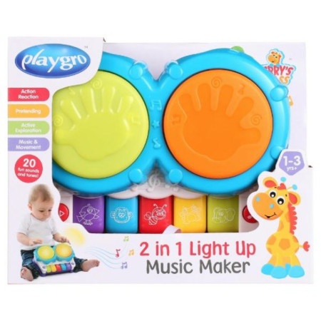 Playgro svetleća muzička igračka 2u1,bubanj ( A084047 )