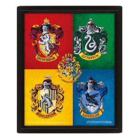 Proizvod sa nedostatkom - OUTLET - Pyramid International Harry Potter (Colourful Crests) - Framed ( 051926 )