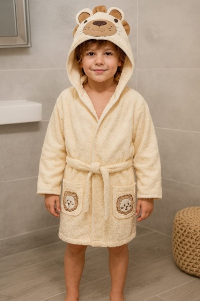 Ready Bade mantil Zoo - Krem Lav (10-12)